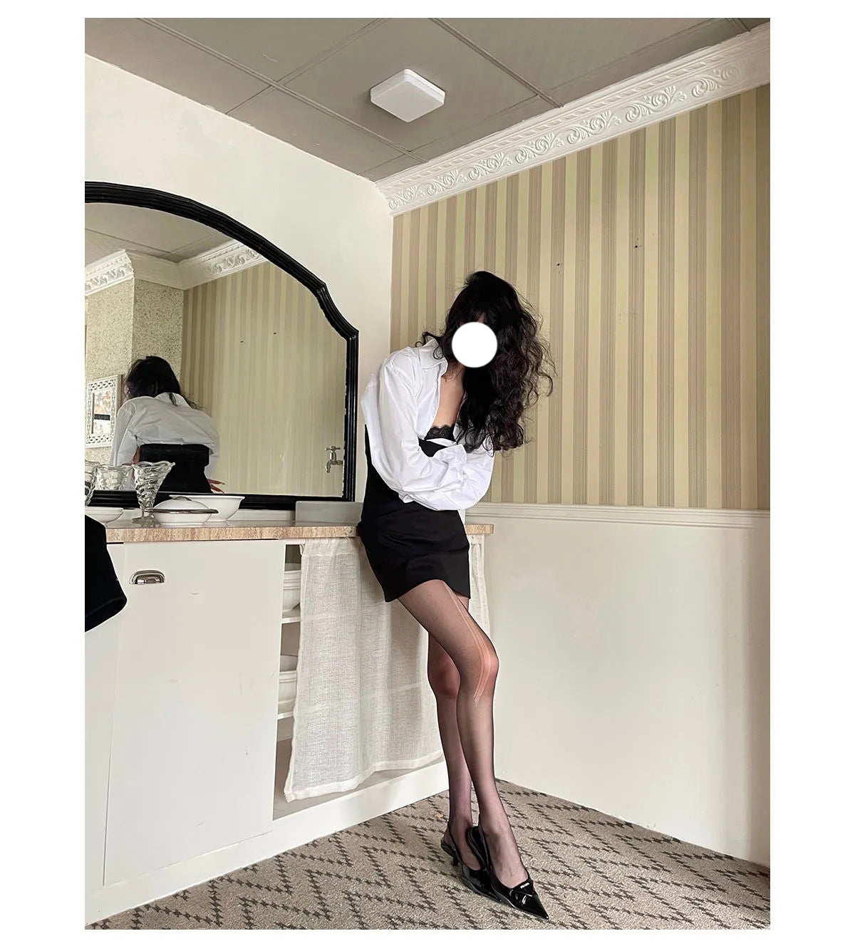 suit Retro Style Women's Temperament Small Straight Waist Shirt Tube Top Waist Tight Suit Skirt Two-Piece Fashion Suit