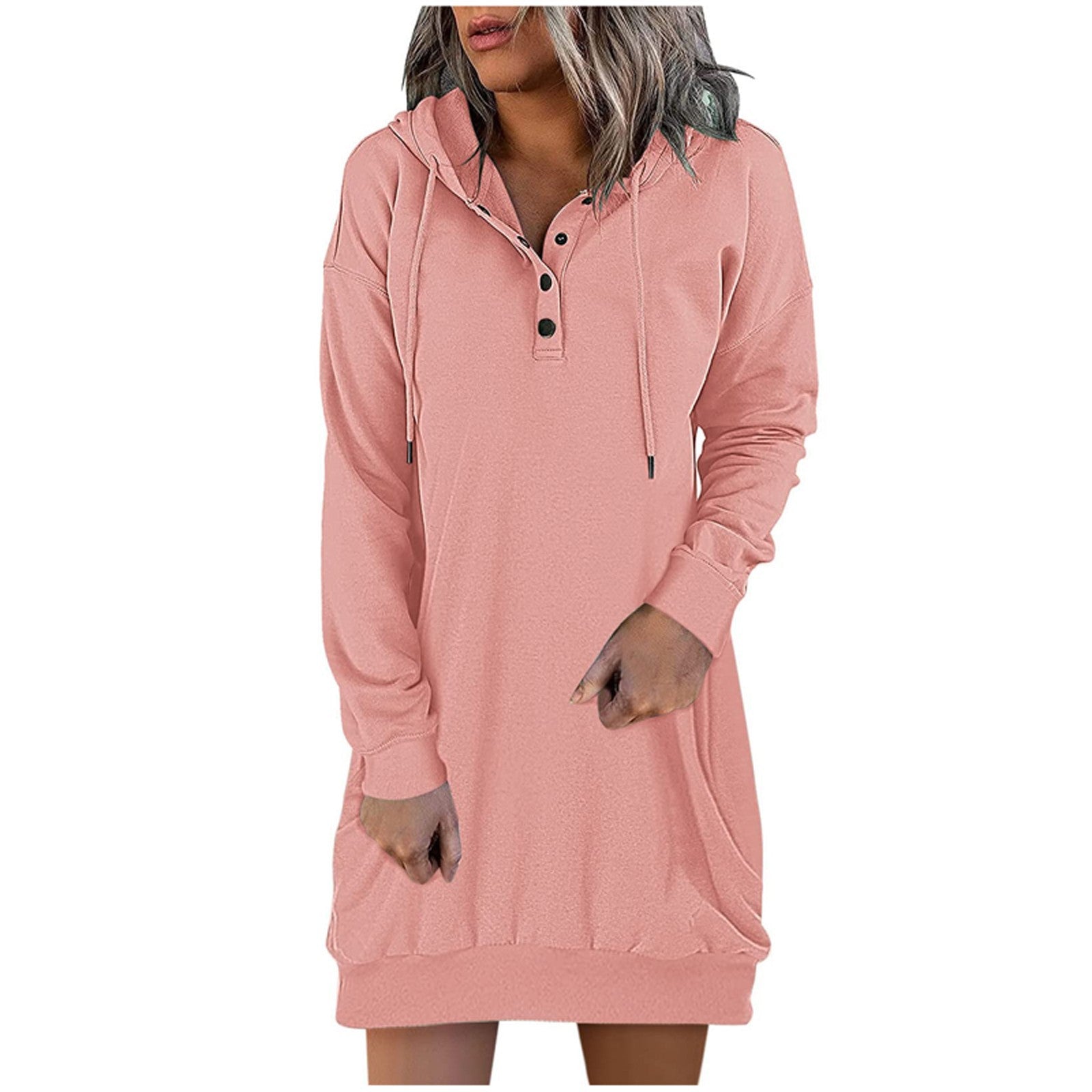 Women's Long-Sleeved Loose Casual Hooded Drawstring Pocket Sweater