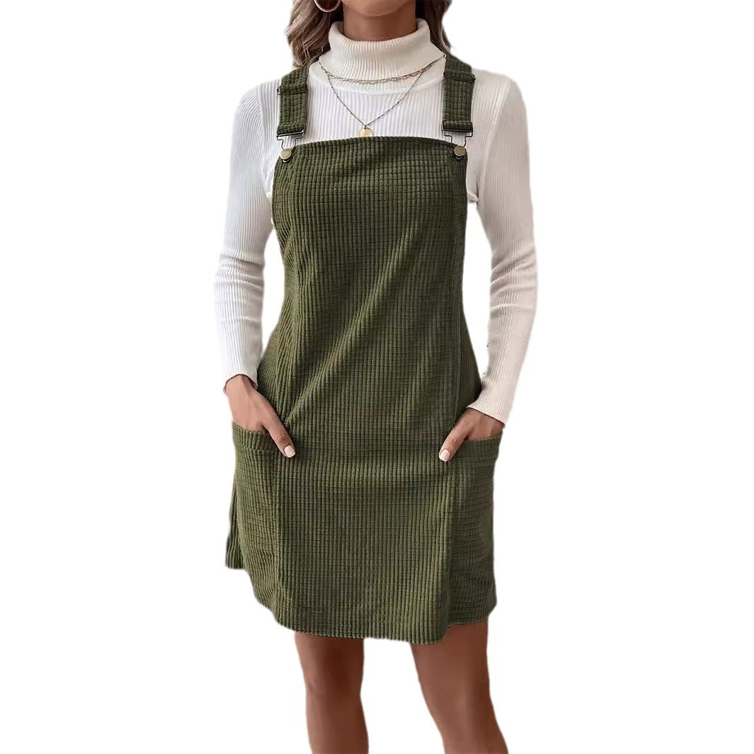 90s fashion New Knitted Suspender Skirt Autumn New Women's Solid Color Casual Suspender Skirt Manufacturer