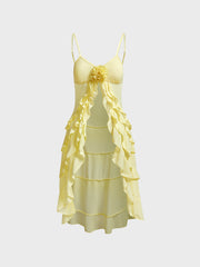 princess costume ideas Sexy Three-Dimensional Rose Sling Long Holiday Style Hot Girl Navel Irregular Top