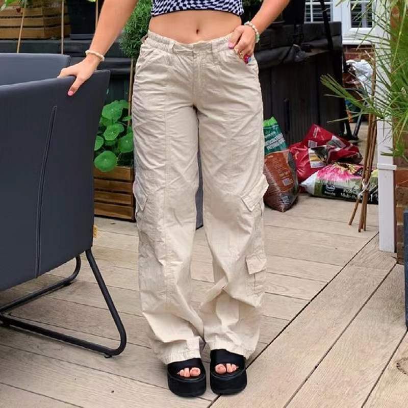 guys clothing styles Jeans Multi-Pocket Overalls Women's Pants Loose Wide Leg Jeans Women