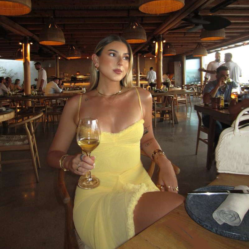 funky yellow sunglasses Autumn New Sweet Fresh Furry Lotus Leaf Lace Stitching V-neck Low-Cut Gauze Irregular Dress