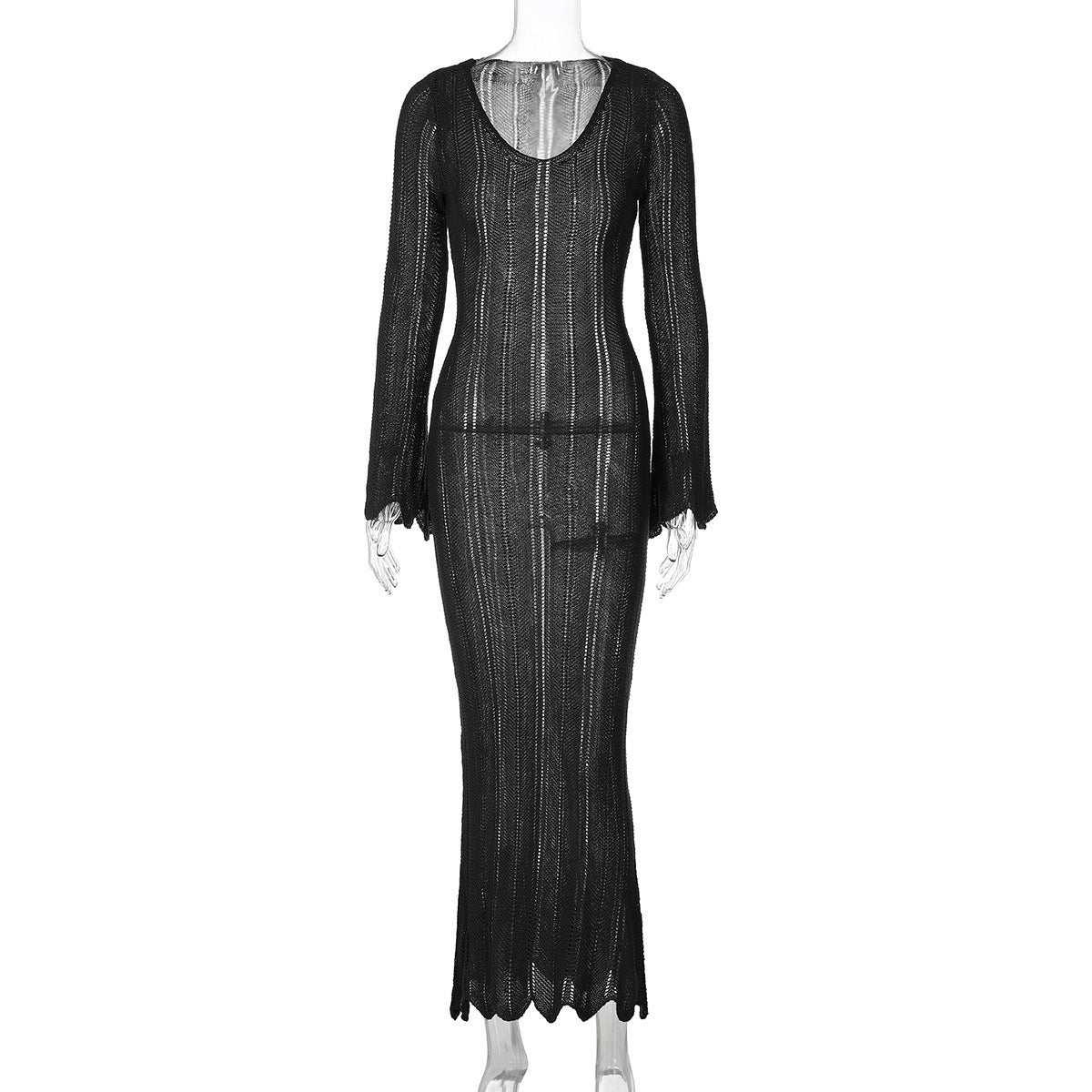suit Style Solid Color Woolen Dress 2024 Autumn Long Sleeve U Collar Fashion Temperament Slim Fit Dress
