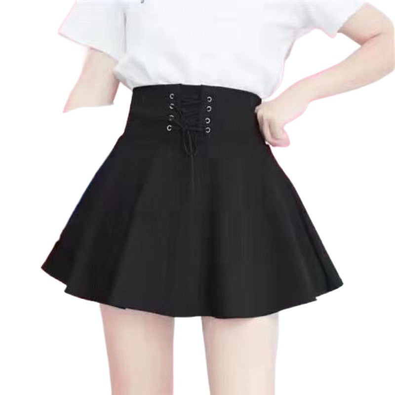 guys in skirts Skirt  Autumn Fashion A- line Skirt Slimming Short Skirt Anti-Exposure Pettiskirt High Waist Elastic Pleated