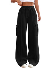 streetwear women outfits Fall 2024 Women's Drawstring Elastic Waist Casual Workwear Sweatpants Drawstring Waist-Tight Sports Pants