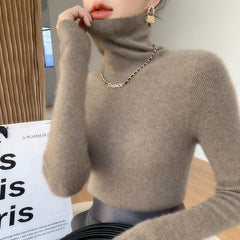 tailgate outfit black women Autumn and Winter Women's Pile Collar Sweater Turtleneck Bottoming Shirt Slim Slimming Solid Color Sweater Korean Style Top