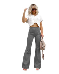 social worker outfits Winter New Pure Color Corduroy Elegant Women's Trousers Slim Pants High Waist Casual Pants