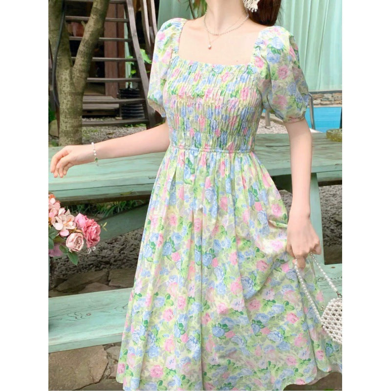 church outfit Elegant Floral Dress Summer New Belly-Covering Mid-Length Dress for Women