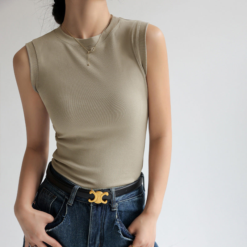 summer outfits inspo Cotton Small round Neck Basic Base All-Match Camisole Women's Summer Inner Sleeveless Outer Wear