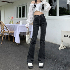 Vintage Mid Waist Flare Jeans