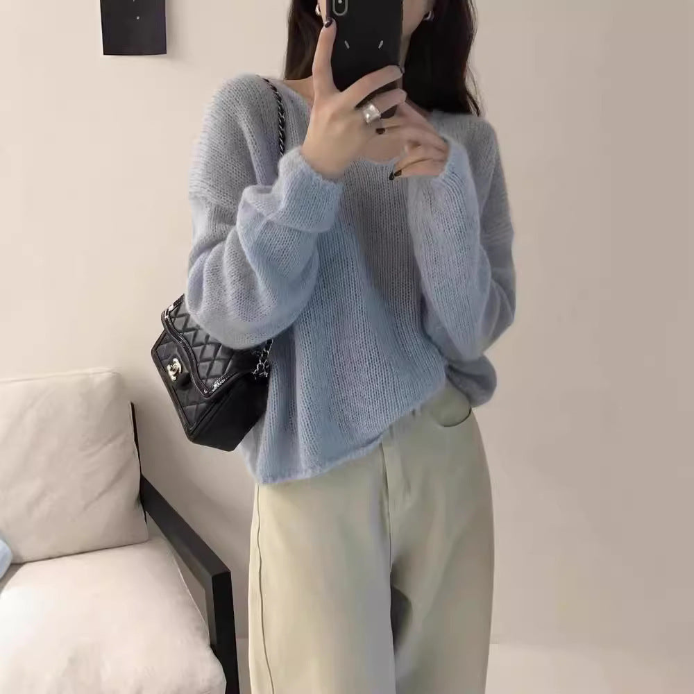 fall outfits aesthetic Korean Style Gentle Style Lazy V-neck 100 Wool Sweater for Women 2024 Autumn and Winter New Loose Slimming Sweater Top