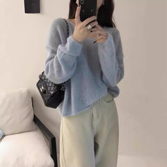 fall outfits aesthetic Korean Style Gentle Style Lazy V-neck 100 Wool Sweater for Women 2024 Autumn and Winter New Loose Slimming Sweater Top