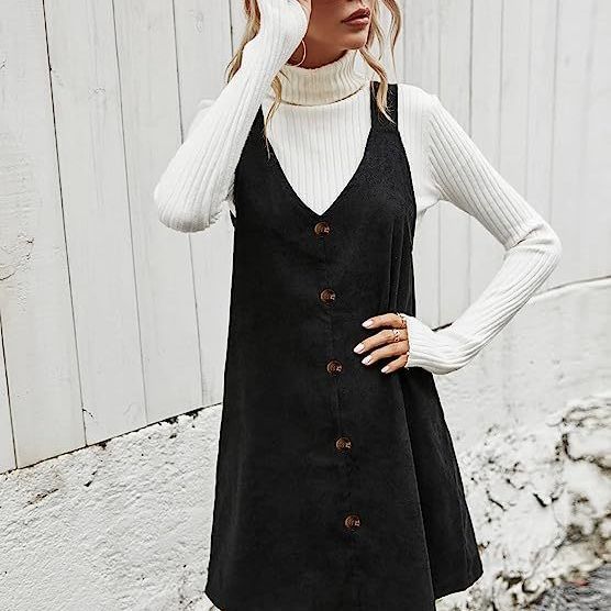 grunge outfits Women's Elegant Corduroy Strap Dress Sexy Commuter Sweet Style Autumn and Winter New