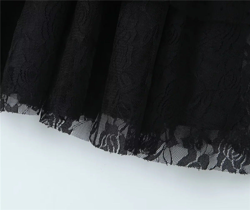 hoco dresses Heavy-Duty Lace Jacquard Mesh Printed Stitching Suspender Skirt Summer Slim Waist Layered Cake Skirt Dress Women