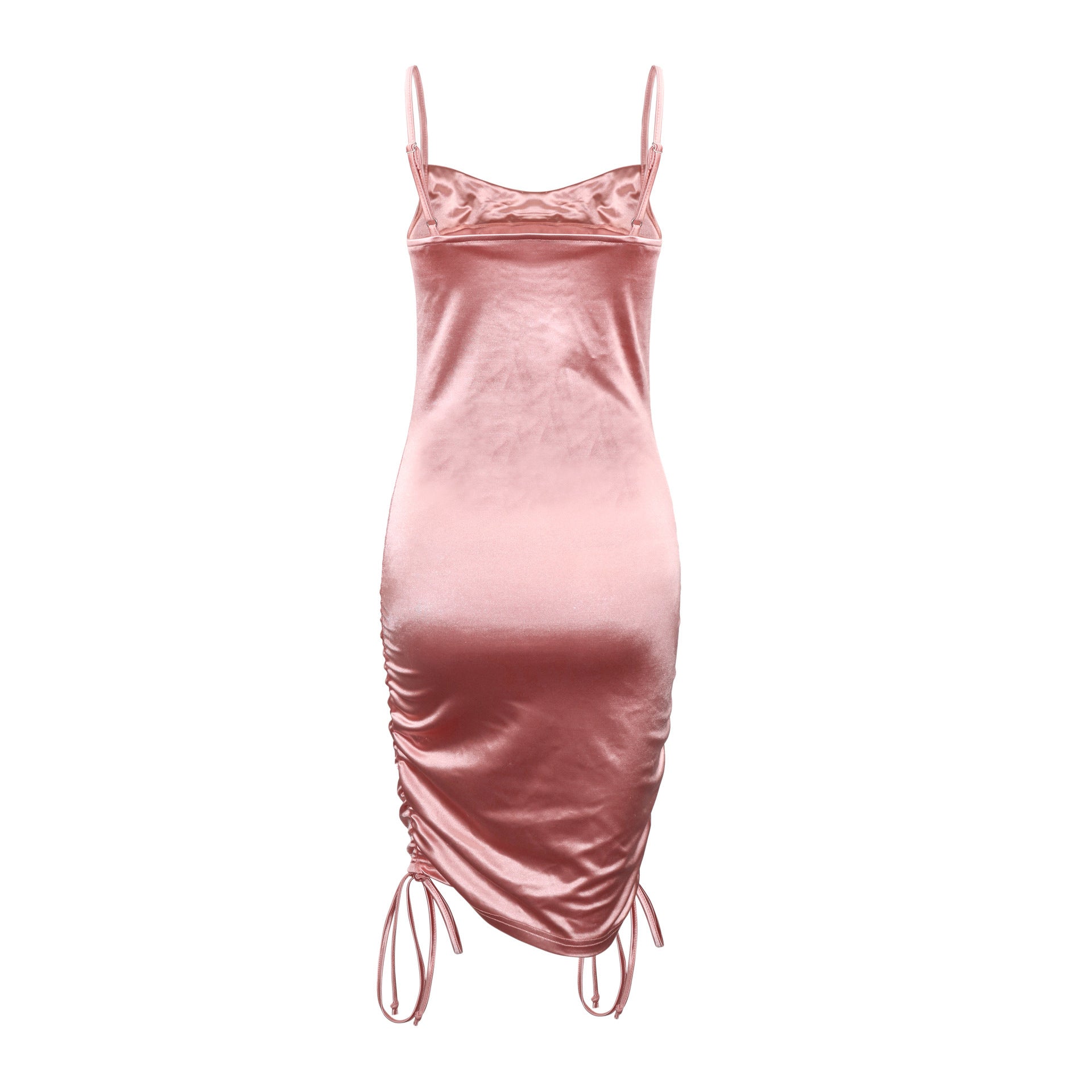 trendy homecoming dresses Elegant Drawstring Sleeveless Dress Girls' Summer Backless Sexy Waist Strap Hip Skirt