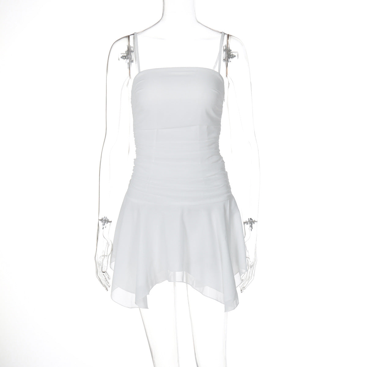 y2k outfits Women's Summer off-Neck Pleated Waist Slimming Light Chiffon Suspender Skirt