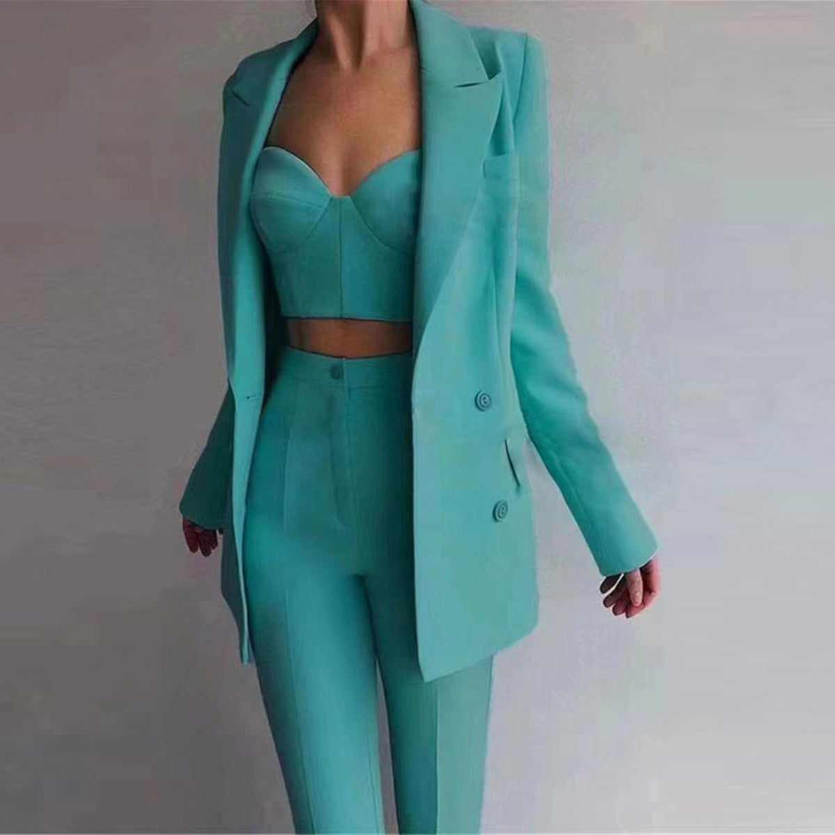 dress to impress outfits 2024 New High Quality Casual Temperament Commuter Fashion Professional Women's Suit plus Bra Pants Suit