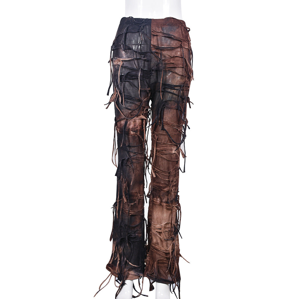 western outfits women Women's New Fashionable Tie-Dye Pants High Waist Slim Trousers for Women