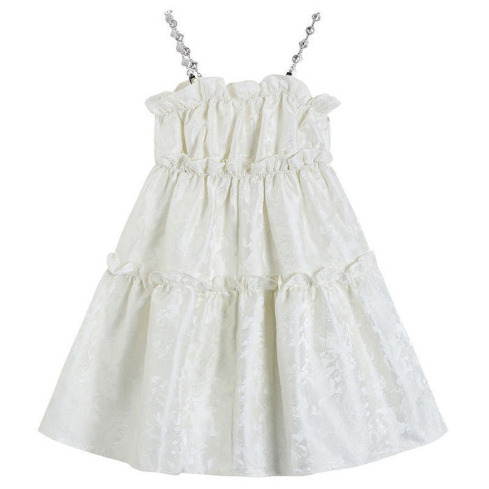 fashion outfits French First Love Gentle Sweet Sling Dress Women's Summer Design Sense Niche Little Princess Puffy Skirt