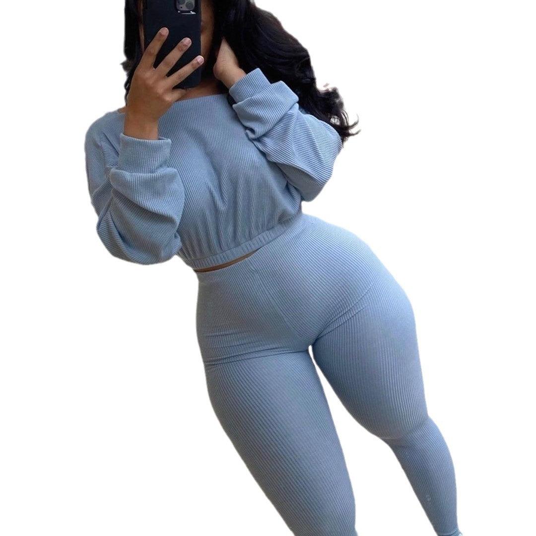 guys fits Women's Autumn Rib Sports Casual Suit