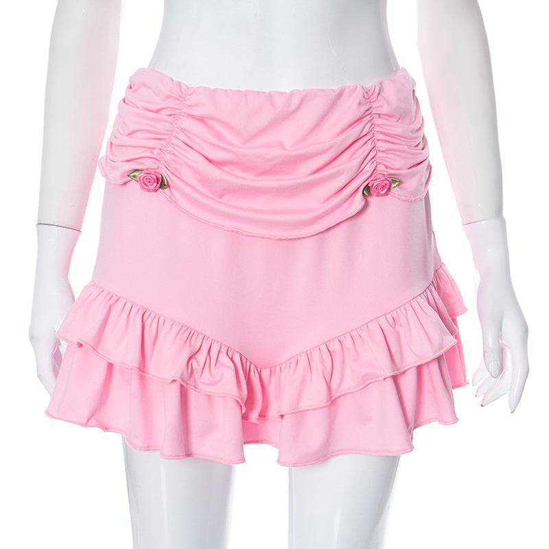 princess costume ideas Women's Autumn and Winter Wrapped Chest Long Sleeve Shawl Pleated Ruffled Short Skirt Casual Suit Women