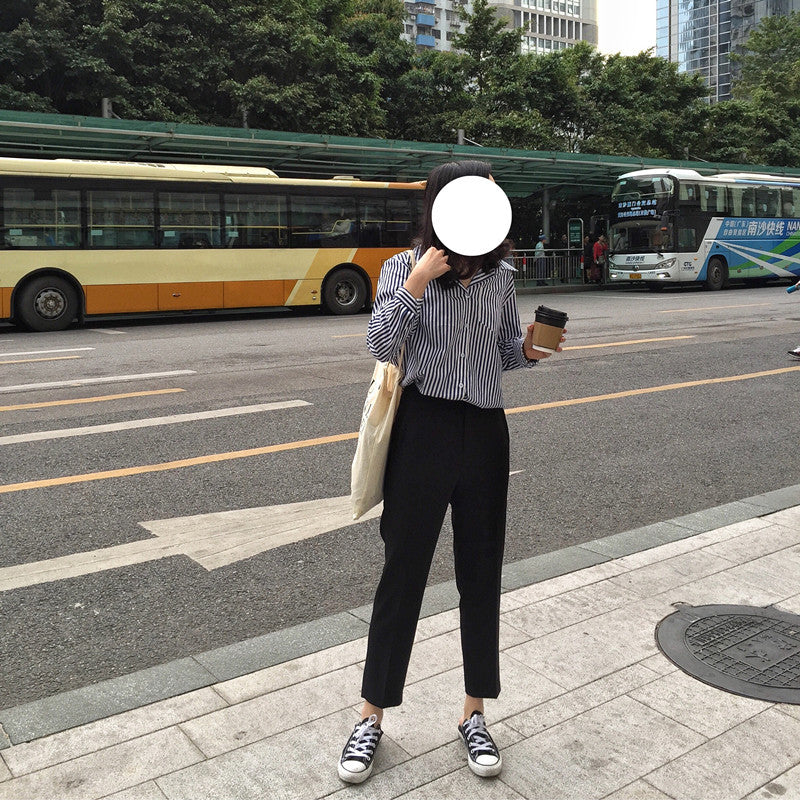 datenight fall outfits Elegant Harem Pants Women's Spring and Autumn Korean Style Slimming Radish Pants Spring Skinny Suit Pants