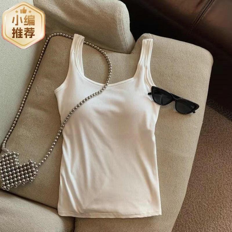 fashion outfits American-Style Hot Girl Backless Camisole Women's U-Shaped Back Bra with Chest Pad