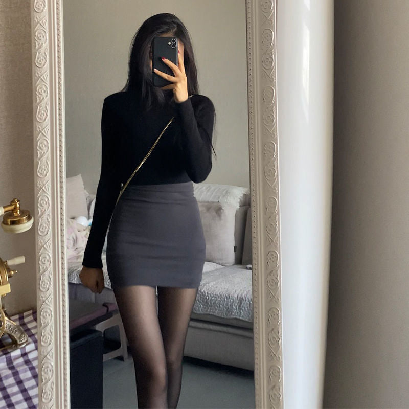 tailgate outfit black women Plus Size Chubby Girl Hip Skirt Women's Stretch Tight One-Step Skirt Hot Girl High Waist Sexy Skirt
