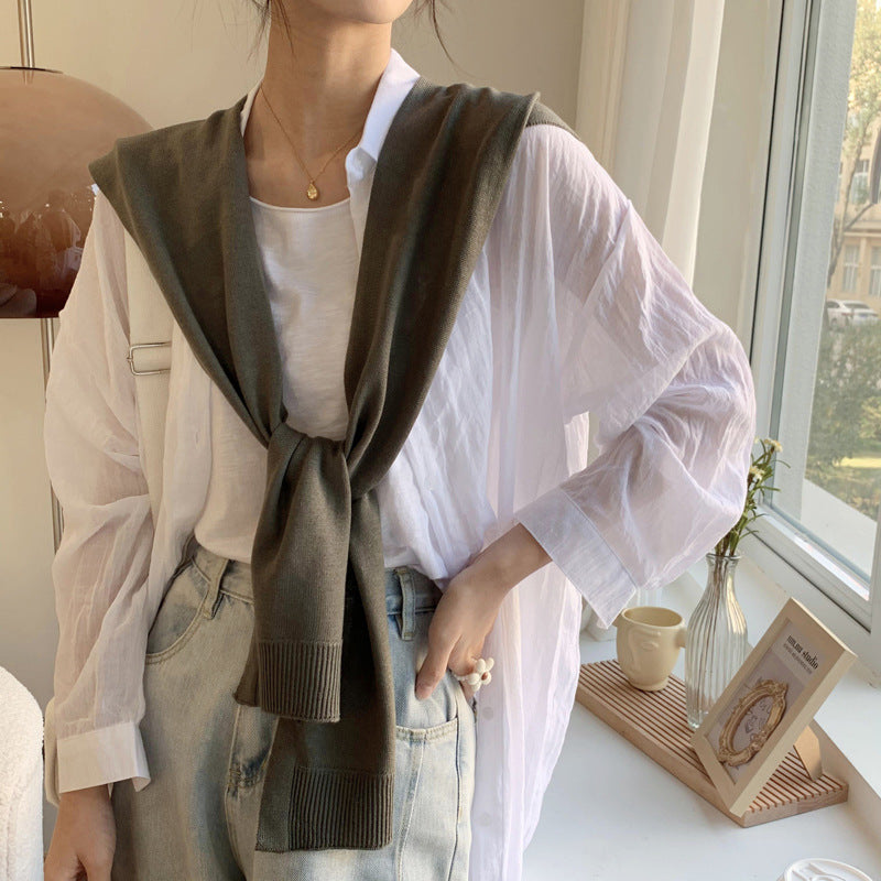 casual fall outfits Wool Blend Solid Color Shawl Outer Wear Internet Celebrity Knotted Waistcoat Korean Style Versatile Spring and Autumn Summer Shoulder Matching Women