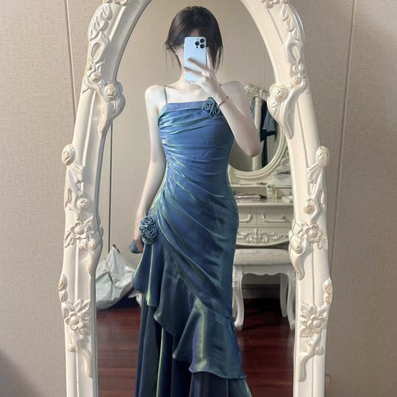 womens fashion Princess Fishtail Dress Wedding Banquet Ceremony Daily Party High-End Suspender Evening Dress