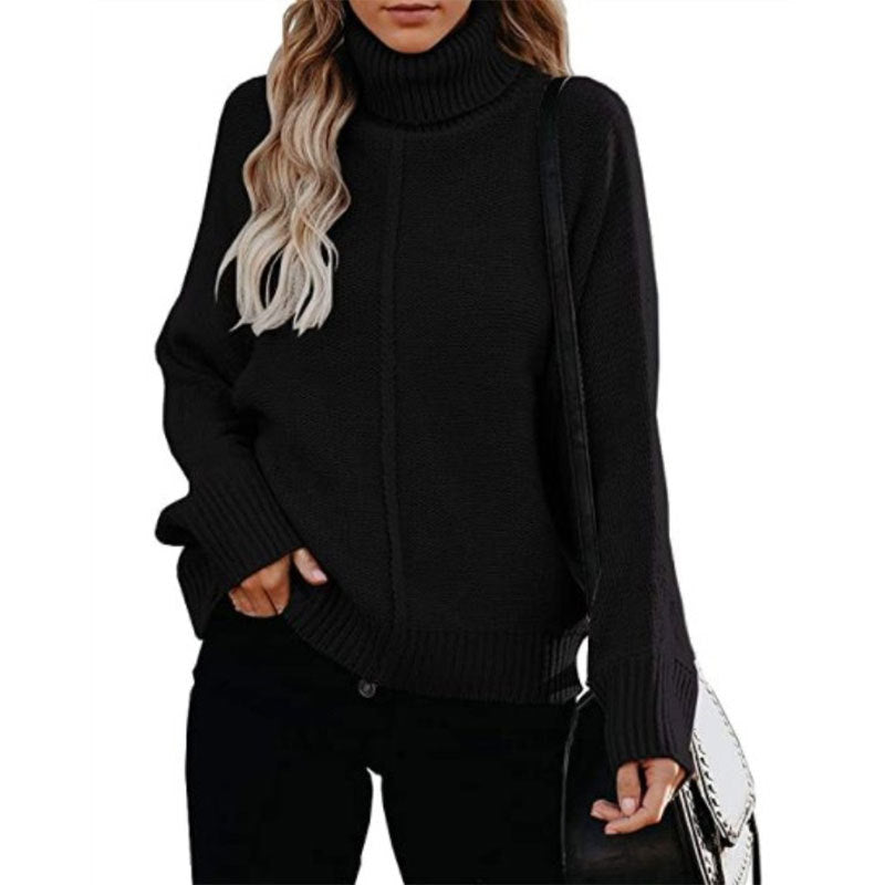 fall outfits women Autumn and Winter New Knitted Thick Line Long Sleeve Solid Color Pullover Temperament Commuter Turtleneck Sweater