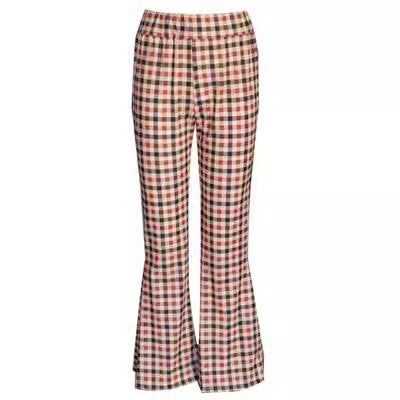 fall fashion Autumn and Winter New Slim-Fit Micro-Pull Plaid Trousers Supply