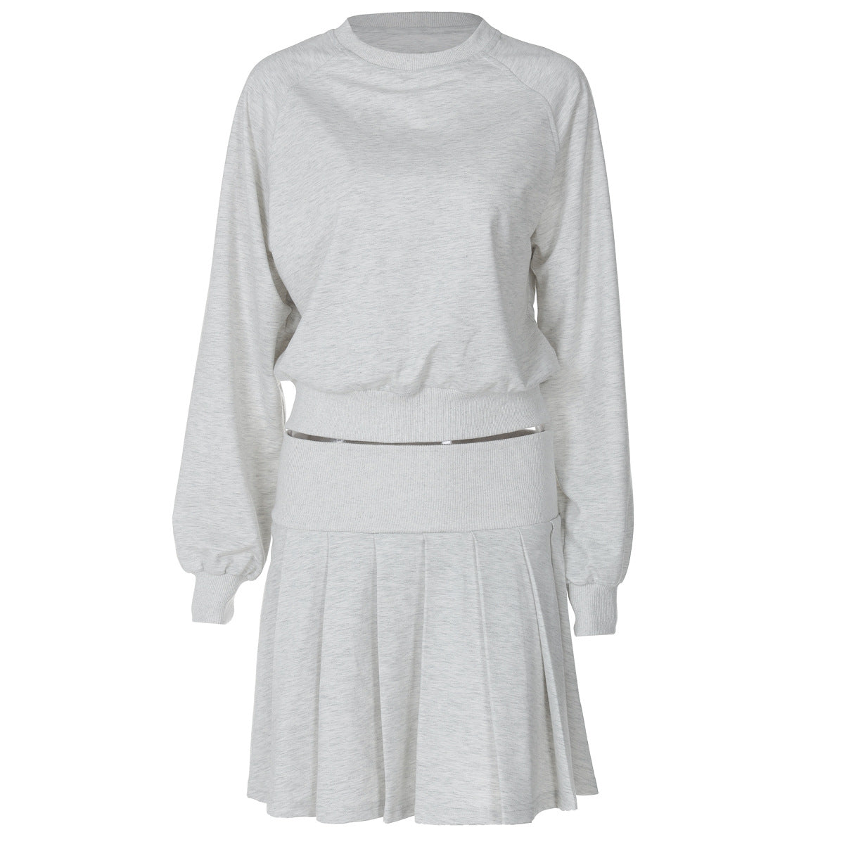 leapord halloween outfit Autumn and Winter Solid Color Long-Sleeved Sweater Pleated Skirt Two-Piece Suit Fashion Casual Suit Women