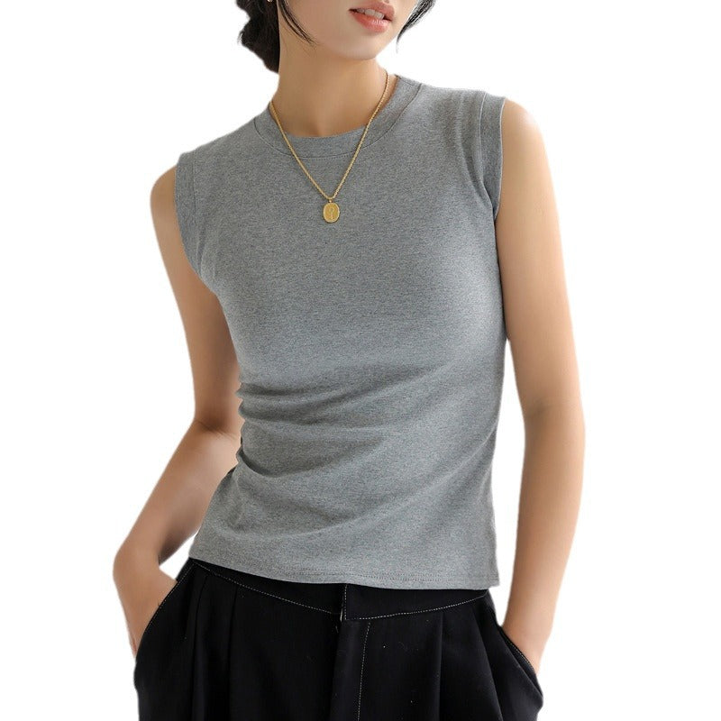 summer outfits inspo Cotton Small round Neck Basic Base All-Match Camisole Women's Summer Inner Sleeveless Outer Wear