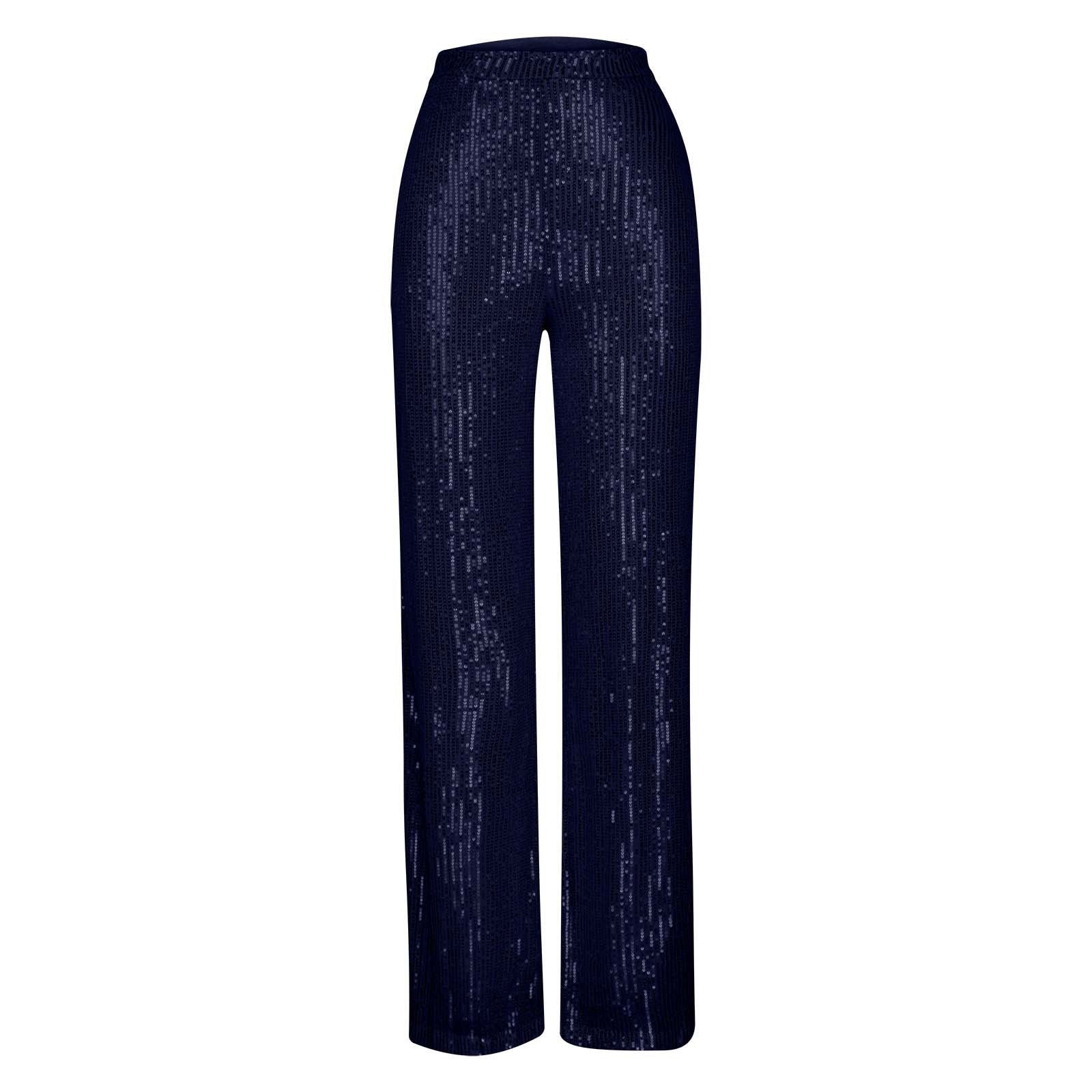 Women's High Waist Fashion Casual Pants EBay Sequins Loose Draping Wide Leg Pants Summer Women's