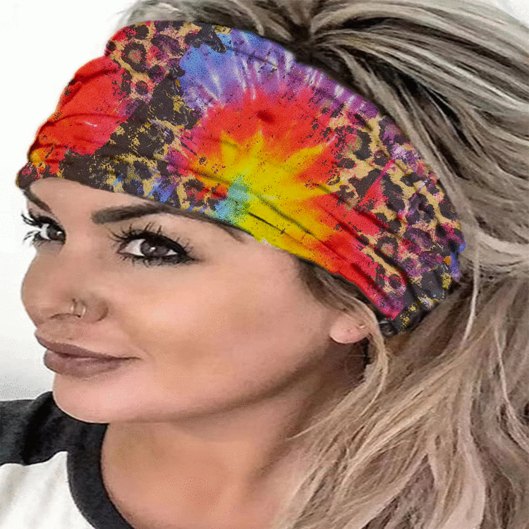 hipster Personalized Striped Printed Yoga Sports Wide Elastic Hair Band Face Wash Women Headband Headdress