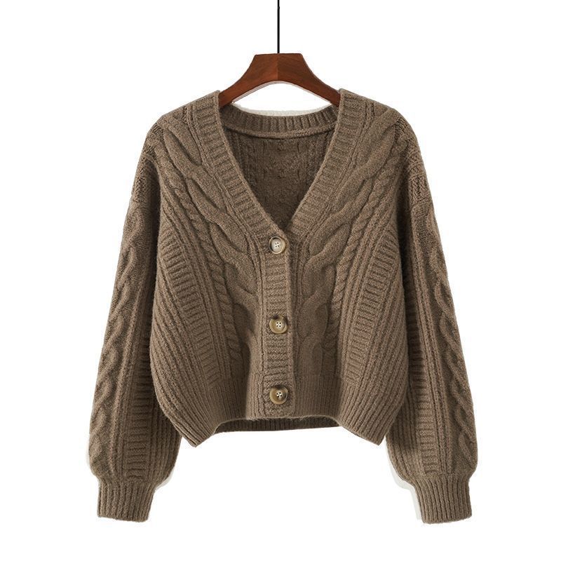 y2k outfits Spring Korean Style Western Style Sweater Women's Retro Top Loose V-neck Short Knitted Cardigan Coat Fashion