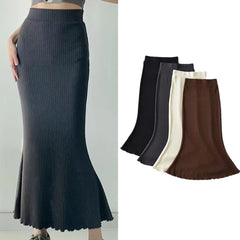 fashion outfits Gentle Sheath Fishtail Skirt for Women Spring Ins Blogger High Waist Slim Mid-Length Skirt