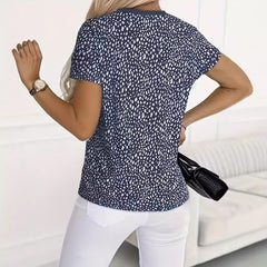 last minute halloween costumes Summer plus Size Printed Women's Fashion Polka Dot round Neck Short Sleeve Casual T-shirt