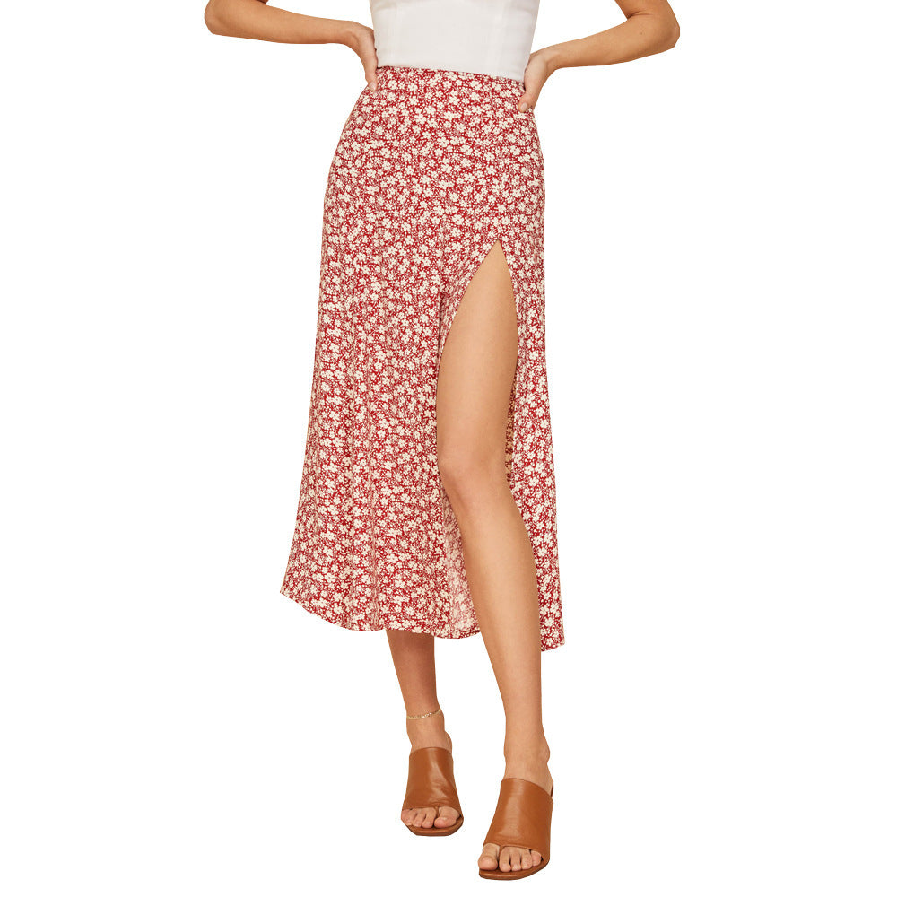 outfit ideas Skirt Leopard Print Long Skirt High Waist Split Hip Skirt Mid-Length A- line Skirt