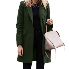 men’s fall fashion 2024 Women's New Winter Mid-Length Breasted Solid Color Suit Jacket.