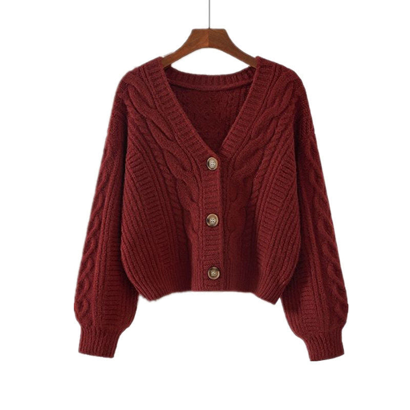 y2k outfits Spring Korean Style Western Style Sweater Women's Retro Top Loose V-neck Short Knitted Cardigan Coat Fashion