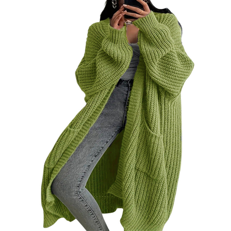 fall outfits Women's Autumn and Winter plus Size Casual Sweater Extended Cardigan