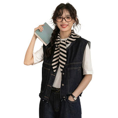 tailgate outfit black women Preppy Style Japanese Casual Denim Vest + Casual Straight Pants for Small Women Summer