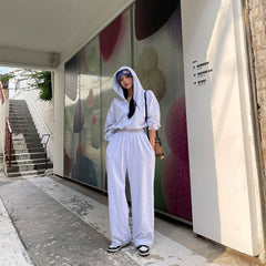 outfit ideas for school Spring and Autumn New Korean Style Trendy Cotton Coat Cardigan Solid Color Versatile Commuter Loose Hooded Sweater Women's Fashion