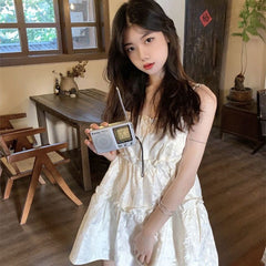 fashion outfits French First Love Gentle Sweet Sling Dress Women's Summer Design Sense Niche Little Princess Puffy Skirt