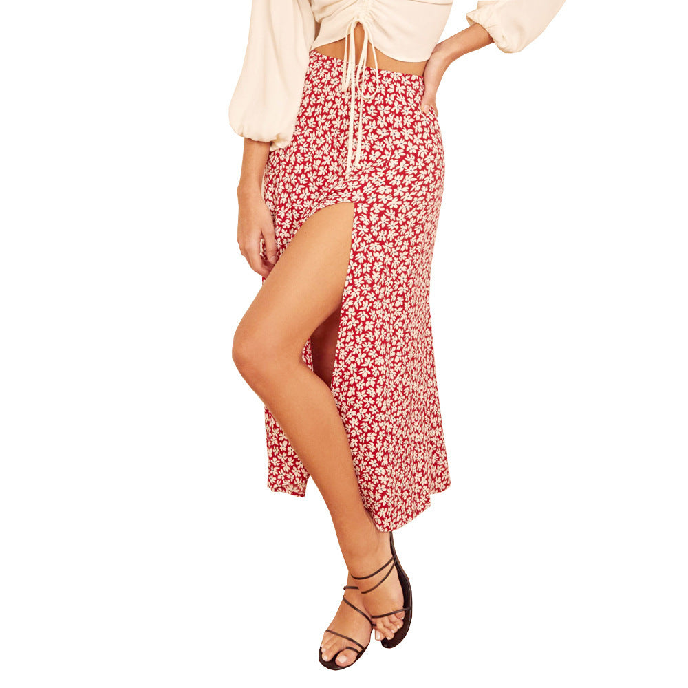 outfit ideas Skirt Leopard Print Long Skirt High Waist Split Hip Skirt Mid-Length A- line Skirt