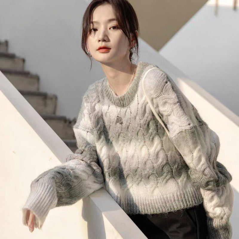 trending fall outfits Spring and Autumn Gradient Retro Japanese Style Lazy Style Sweater Women's Korean Style Niche Fashion