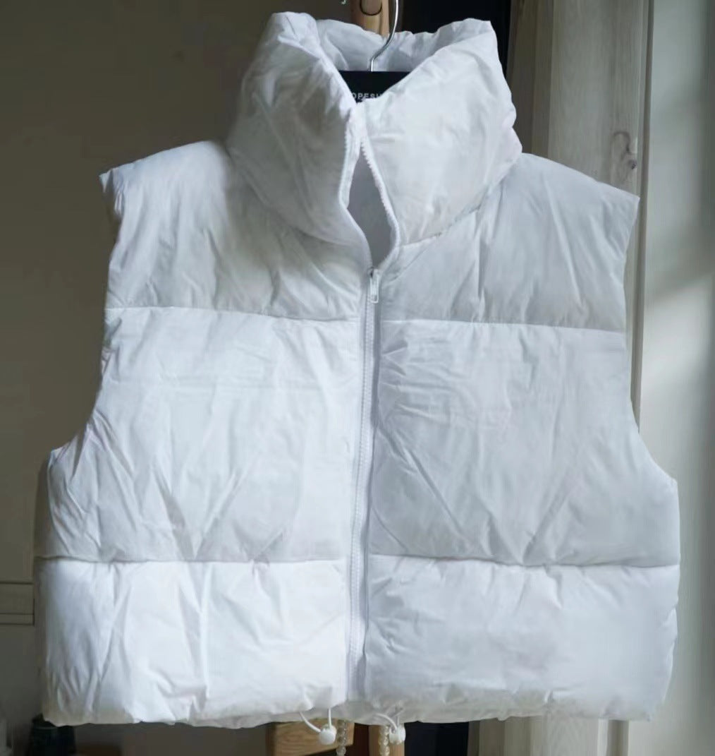 fall outfits women Women's Sleeveless Cotton-Padded Jacket Lightweight down Cotton Vest Winter Stand Collar Thickened Warm Short Vest for Women