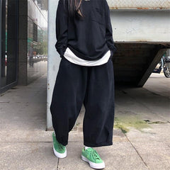 trashy outfits INS Super Popular Japanese Retro Street Lazy Dark Wide-Leg Pants Loose Straight Solid Color Trousers for Men and Women